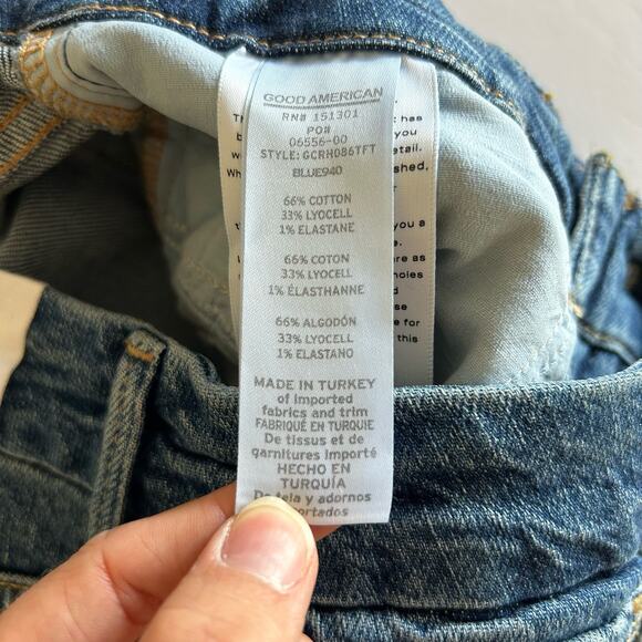 NWT Good American Womens Good Classic Blue 940 Hi-Rise Raw Hem Jean 2/26 - Picture 14 of 16